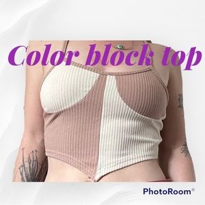 Color-block crop top